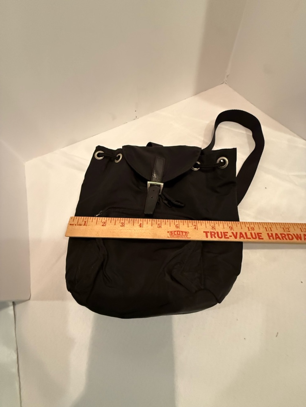 Prada Black Nylon Drawstring Backpack with Front Zip Pocket - Picture 14 of 14